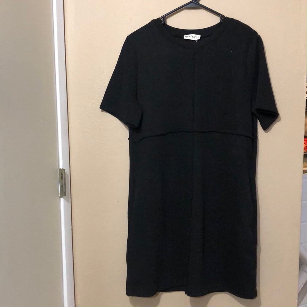 Black knit dress